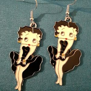 💃Black Dress Betty💋Boop Dangle Earrings💃